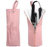 2 bolsas de rizador resistentes al calor, soporte para rizador colgante y alfombrilla, bolsa de almacenamiento de viaje para plancha plana y herramientas de cabello caliente, bolsa portátil con