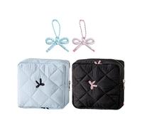 2 Bolsas De Servilletas Sanitarias con Lazo, 2 Hebillas Coles con Lazo, Bolsa De Almacenamiento De Servilletas Sanitarias Portátil, Cole De Decoración De La Funda del Teléfono.