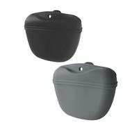 2 bolsas de silicona para comida para perros, alimentación para perros, bolsas de silicona para entrenamiento de snacks para perros, bolsas de entrenamiento para mascotas (gris oscuro, gris)