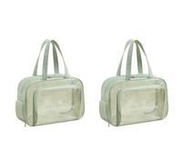2 bolsas de transporte transparentes, impermeables, para playa, para mujer, organizador de cosméticos, bolsa de piscina con compartimento para zapatos y compartimento húmedo, bolsa de baño con