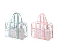2 bolsas de transporte transparentes, resistentes al agua, bolsa de playa para mujer, organizador de cosméticos, bolsa de PVC para piscina, bolsa de deporte, bolsa de baño con cremallera para camping