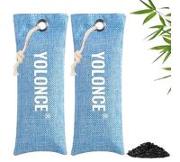 2 bolsas Eliminador de olores para zapatos, Saco Absorbente de Carbón Activo de Bambú,Elimina olores y deja una fragancia fresca, Para calzado de trabajo, Deportivo y zapatilla(azul)