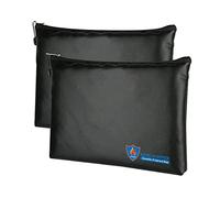 2 bolsas ignífugas de 29 x 20 cm, impermeable, resistente al fuego, caja fuerte para guardar billetes, gran capacidad para documentos, dinero, pasaporte, archivos bancarios y dinero en efectivo
