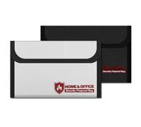 2 Bolsas ignífugas para Documentos, 20.5 x 12,5 cm, Impermeable e ignífuga, para Documentos, Dinero, Pasaporte, Archivos bancarios y Dinero en Efectivo