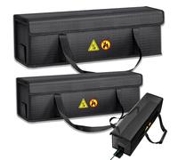 2 Bolsas para baterías de Bicicletas eléctricas, Bolsa a Prueba de explosiones, Funda Protectora de 6 Capas para baterías de Bicicleta, Resistente al Fuego hasta 2300 °C, 49 x 15 x 15 cm