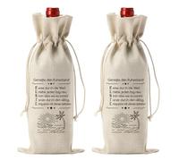 2 bolsas para botellas de vino, regalo de jubilación, bolsa de vino, bolsa de regalo de champán y botellas de vino, embalaje para jubilados, jubilación, pensión o pensión