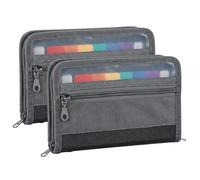 2 bolsas para documentos A6, carpeta de acordeón, organizador con cremallera, bolsillo multifuncional, diseño de 13 compartimentos, para guardar billetes y documentos