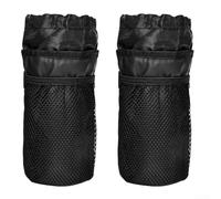 2 bolsas para manillar de bicicleta con bolsillo de malla, soporte para botella de agua con aislamiento térmico para ciclismo, piel sintética que absorbe los golpes, bolsa de almacenamiento de