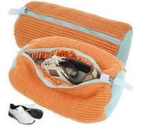 2 bolsas para zapatos de lavandería, bolsas para lavadora con cremallera, red reutilizable para zapatos lavadora, bolsa para el lavado de zapatos, protege los zapatos de los daños (color naranja)