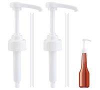 2 Bombas de Jarabe para Monin, Dispensador de Jarabe Reutilizable, Cabezal de Bomba, Dispensador de 10 ml para Botellas de Jarabe Monin de 1 L y 700 ml, Contenedores de Condimentos Líquidos(Blanco)