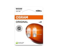 2 Bombillas Con Base De Vidrio 12V W5W OSRAM ORIGINAL LINE Doble Blister