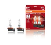 2 Bombillas H11 12V 55W PGJ19-2 OSRAM NIGHT BREAKER SILVER Halógenas