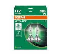2 Bombillas H7 12V 55W PX26D 1500LM OSRAM ULTRA LIFE Compatible Con Automóviles