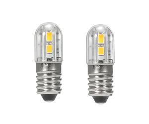 2 bombillas LED E10 6 V con base de tornillo 2835 4 chips SMD, color amarillo, actualización para faros linternas, linterna blanca cálida, 3000 K