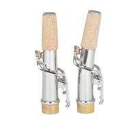 2 boquillas de latón con cuello de saxofón de metal curvado y cuello recto para instrumento de saxofón soprano