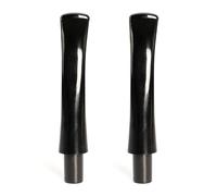 2 boquillas de plástico acrílico negro para pipas de tabaco - Boquilla de repuesto de 70 mm de longitud, apta para pipas de 10,2 mm | Boquilla para pipas como accesorio de pipa