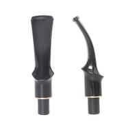 2 boquillas de plástico acrílico negro para pipas de tabaco - Boquilla de repuesto de 72 mm de longitud, apta para pipas de 10 mm | Boquilla de para pipas como accesorio de pipa
