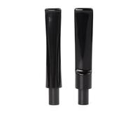 2 boquillas de plástico acrílico negro para pipas de tabaco - Boquilla de repuesto de 75 mm de longitud, apta para pipas de 10,3 mm | Boquilla para pipas de pipa como accesorio de pipa