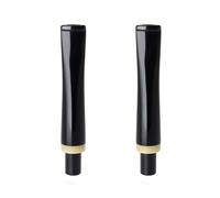 2 boquillas de plástico acrílico negro para pipas de tabaco - Boquilla de repuesto de 80 mm de longitud, apta para pipas de 10 mm | Boquilla de para pipas como accesorio de pipa