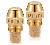 2 boquillas para quemadores de aceite de 65 grados y 0,6 Gph, construcción de latón macizo para uso prolongado. Boquilla de aceite de repuesto