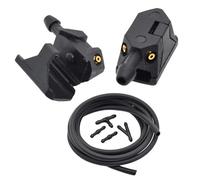 2 Boquillas Pulverización Agua Universales Montadas En Un Brazo De 8 9mm Limpiaparabrisas Coche Ajustadas 4 Vías Con Tubo Manguera Bomba Inyector limpiaparabrisas(4pcs Connectors)