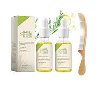 2 Botellas Aceite de Romero para El Cabello Aceite para El Pelo Rosemary Oil Hair Growth Serum Crecimiento Cabello Hair Growth Serum 30ml/Botella Fortalece La Textura Del Cabello con 1 Peine de Cuerno