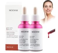 2 botellas AHA 30% + BHA 2% Peeling Solution, sérum facial exfoliante, hidratante antiedad para poros claros, líneas finas y piel radiante