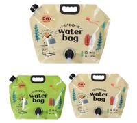 2 Botellas de Agua para Camping de 8 litros con Grifo, Botella de Agua portátil, Botella de Agua Plegable para Senderismo al Aire Libre, Viajes y emergencias, contened Light Yellow and Green 2 Piezas