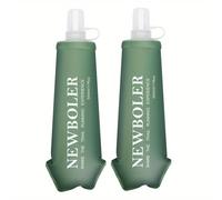 2 botellas de agua plegables a prueba de fugas NEWBOLER de 500 ml, material de TPU, ligeras, con abatible, adecuadas para deportes, running, viajes