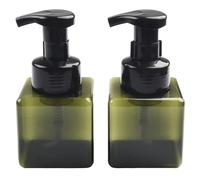 2 botellas de plástico ámbar de 250 ml para jabón de manos, champú y loción, organizador de artículos de aseo de viaje, botellas vacías reutilizables con tapa de bloqueo, blanco, azul, rosa, verde