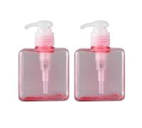 2 botellas de plástico ámbar de 250 ml para jabón de manos, champú y loción, recipientes recargables de aseo de viaje, blanco, transparente, azul, rosa, verde oscuro, marrón