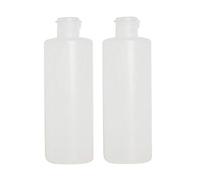 2 botellas de plástico vacías de tamaño de viaje de 400 ml con tapa abatible, portátil, artículos de tocador de viaje, botellas de cosméticos para loción, frascos, frascos, White, 400 ml