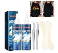 2 Botellas Eliminador de Flocado 100ml, Eliminador de Estampados de Ropa, Suave con la Ropa, Adecuado para Eliminar Impresiones Incorrectas en Textiles