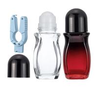 2 Botellas Roll-On de 50 ml para Desodorante Casero - Envases de Vidrio con Bola de Rodillo y Abrebotellas, Ideales para Aceites Esenciales, Perfume, Cosméticos, Protector Solar y Crema Hidratante
