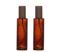 2 botellas vacías de vidrio ámbar de 100 ml/3.3 onzas, dispensadores de jabón rellenables, tarros con tapa de madera negra para base, crema, maquillaje, aceite, champú