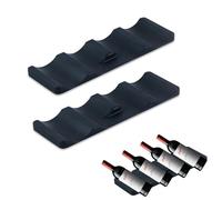 2 Botellero Frigorifico, Porta Botellero Nevera de Silicona Soporte para Botellas Nevera Organizador Botellas Frigorifico Apilable Cocina Despensa (Negro)