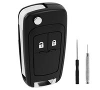 2 Botones Carcasa de Llave Compatible para Opel Astra J Adam Insignia Mokka Zafira Meriva B Chevrolet Orlando Aveo Matiz Cruze Spark Trax Corsa Karl, Carcasa de Mando a Distancia con Lámina