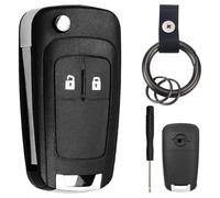2 Botones Carcasa Llave de Coche con Llavero Compatible para Opel Astra Meriva Mokka Zafira Adam Insignia Carcasa de Mando Distancia Repuesto para Llave y Herramienta de Extracción con Logotipo