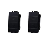 2 botones para subir, compatible con Bticino Living International | Doble 1P + 1P 10A, negro, mando a hombre presente, para serie civil