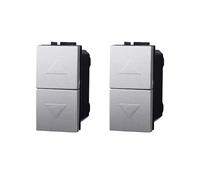 2 botones para subir, compatible con Bticino Living Tech | Doble 1P + 1P 10A, gris, mando a hombre presente, para serie civil