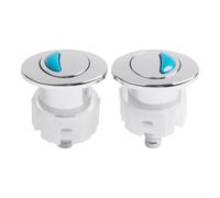 2 botones pulsadores de inodoro de doble descarga para tanque de cisterna con opciones de presión lateral y superior, botones galvanizados ABS y tuerca de bloqueo (2 piezas ovaladas)