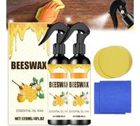 2 Bottles 120ml Natural Beeswax Care Spray & Restorer, Beeswax Leather & Furniture Polish, Wood Cleaner Spray, for Cabinet, Tables, Baseboards, Trim, Wood Floors and More