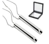 2 Boucles de Respiración, Collar Para Dejar de Fumar y Aliviar Ansiedad, со tradición de Meditación y Ejercicios, Mujeres Hombres (Plata)