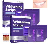 2 boxes/28 strips Purple Teeth Whitening Strips,Effectively Removes Surface Stains & Natural Shine,Enamel Safe,Freshens Breath,Fit For Daily Use.
