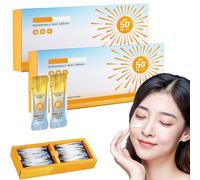 2 Boxes Mini Sunscreen Travel Size Spf 50+, Travel Size Sun Cream, Waterproof & Long Lasting Mini Sun Cream Travel Size Sunscreen, Non-Greasy for Face and Body