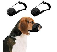 2 bozales para perros, bozal para perros, correa ajustable, bozal suave que evita morder, permite beber y ladrar, bozal de red para perros pequeños (S)
