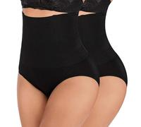 2 Bragas Fajas Reductoras Abdomen sin Costura para Mujer, Lencería Braguita Moldeadora de Cintura Alta para Postparto Adelgazante, Transpirable y Cómodo, Control Barriga Vientre para Body Shaper 3608