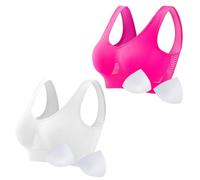 2 brasieres deportivos sin costuras para mujer, sin aros, para yoga, talla grande, bralette elástico, chaleco corto con almohadillas extraíbles, correa ancha para el hombro, ropa interior push up