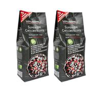 2 briquetas LotusGrill Superior CO2 neutro, encendido rápido, 3 horas de duración, parrilla clásica, carbón de haya, poco humo