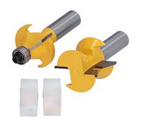 2 brocas para enrutador de ranura para lengüeta de 120°, herramienta cortadora de cincel para carpintería con bandas, hoja de aleación de acero de tungsteno con vástago de 1/2